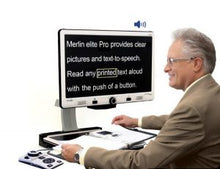 Load image into Gallery viewer, Merlin Elite Pro HD (1080p) Desktop Video Magnifier with 24" LCD + FULL PAGE OCR Reading Technology + 1 Year Warranty